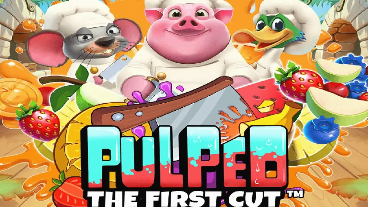 Interface colorida do jogo Pulped: The First Cut com personagens chefs.