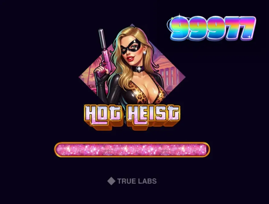 Interface neon do jogo Hot Heist com elementos de espionagem